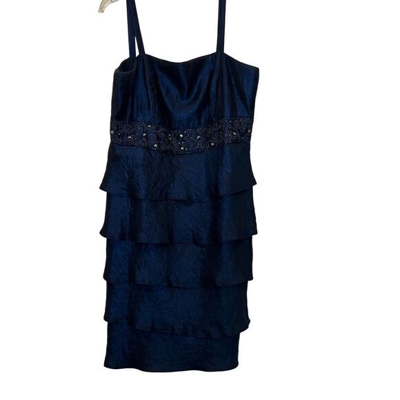 R&M Richards Blue beaded party dress with jacket Sz.18 NWT Vintage - Picture 2 of 12